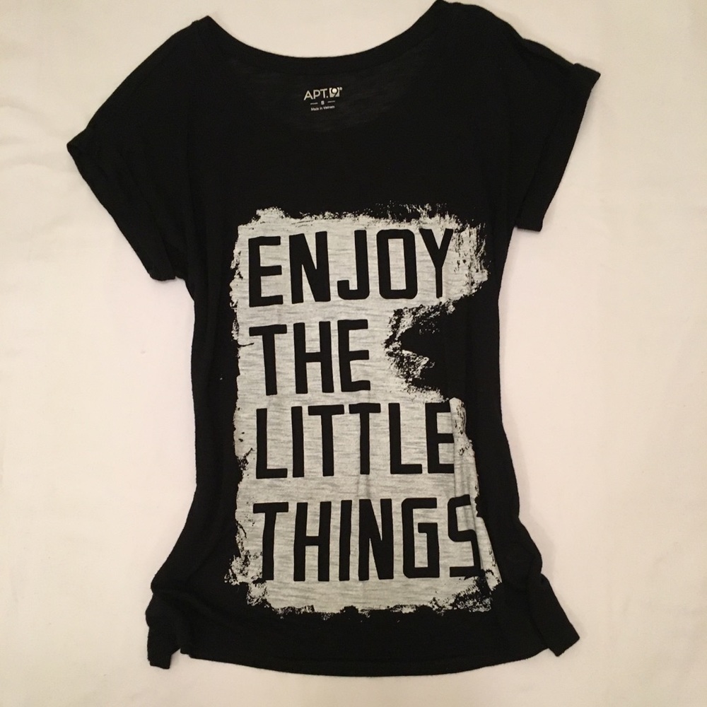 Black graphic tee shirt